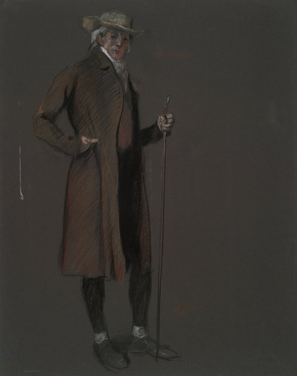 John Bartram figürü için çalışma, by Edwin Austin Abbey