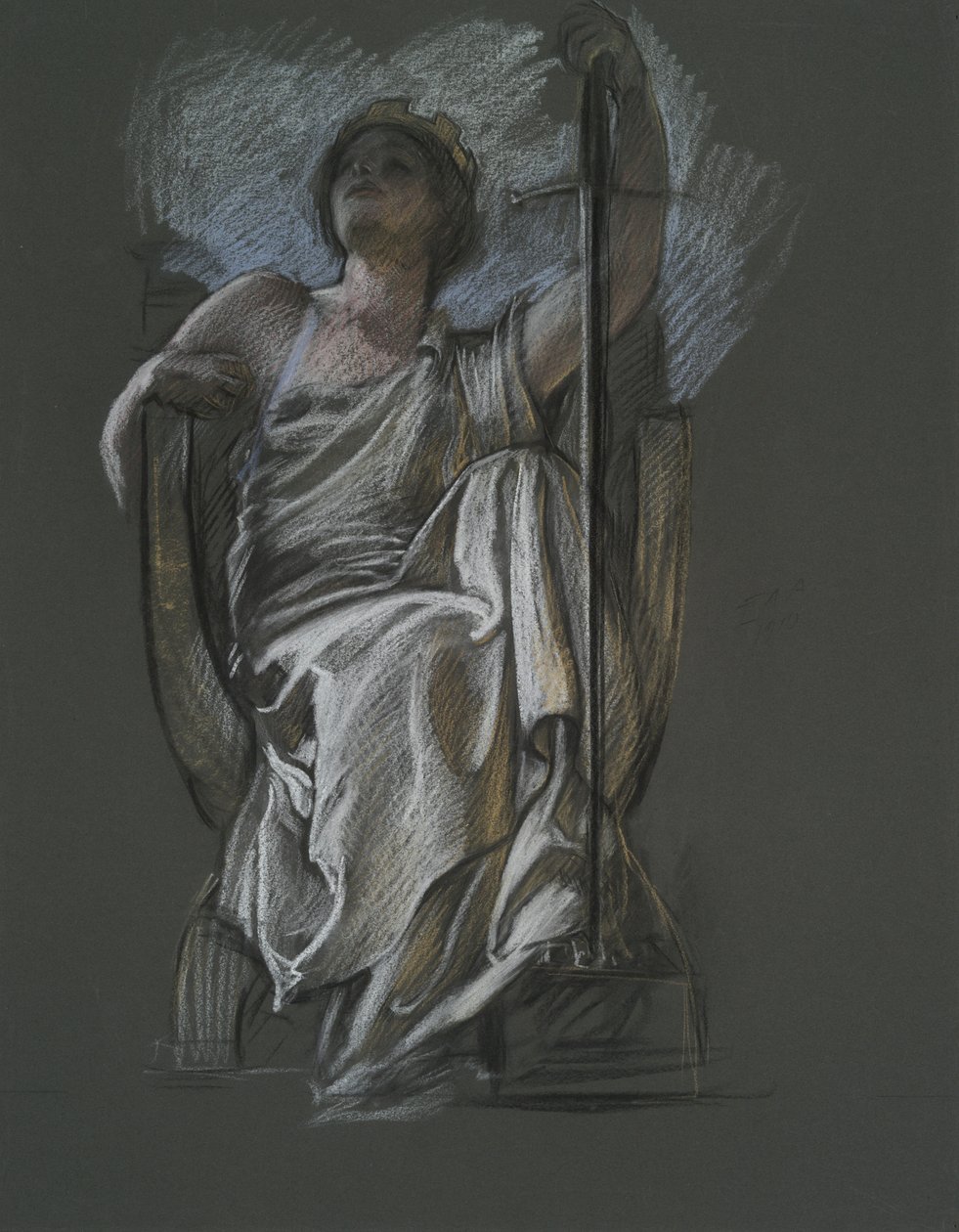 Pennsylvania Genius figürü için çalışma by Edwin Austin Abbey