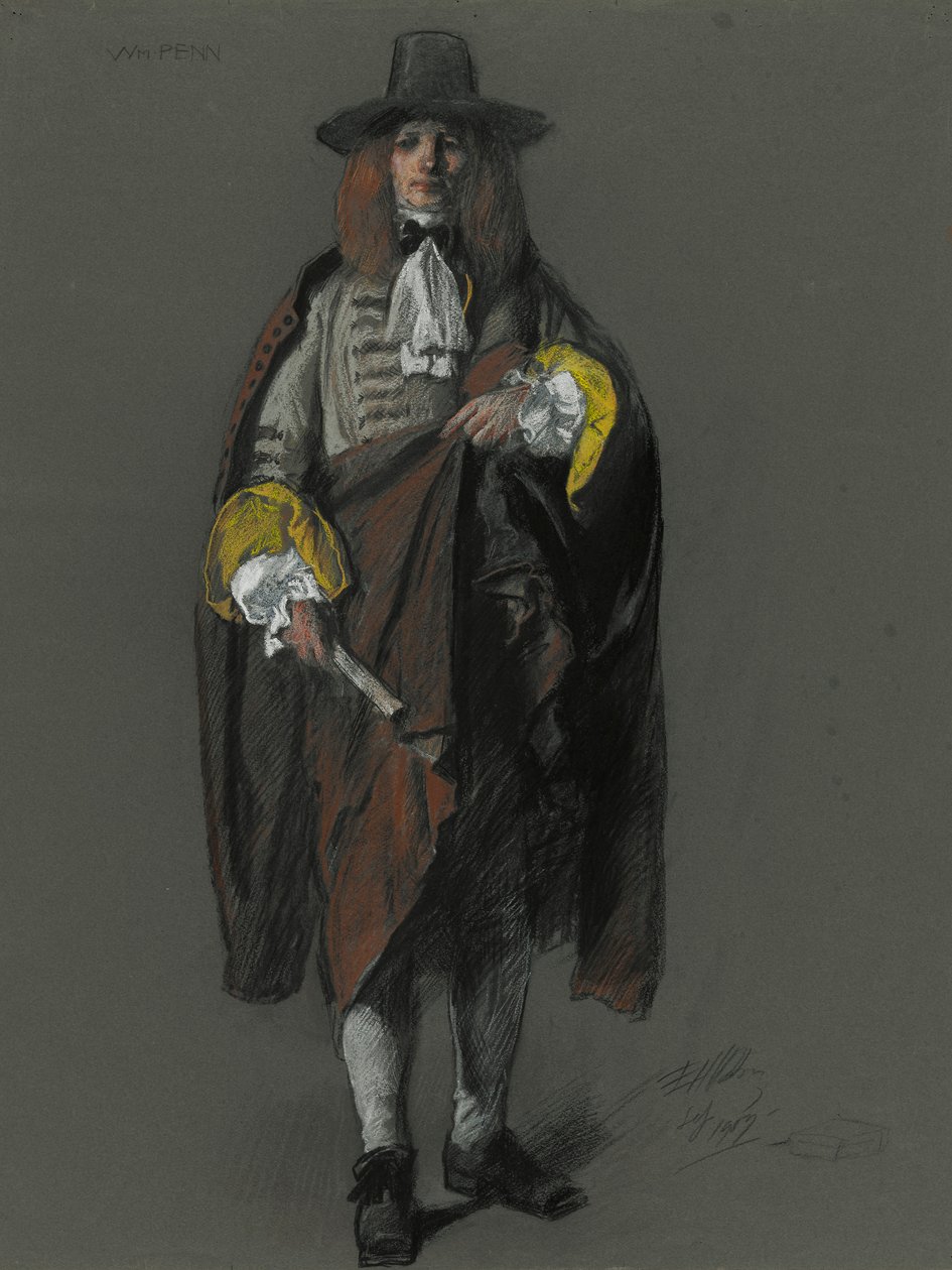 William Penn figürü için çalışma by Edwin Austin Abbey