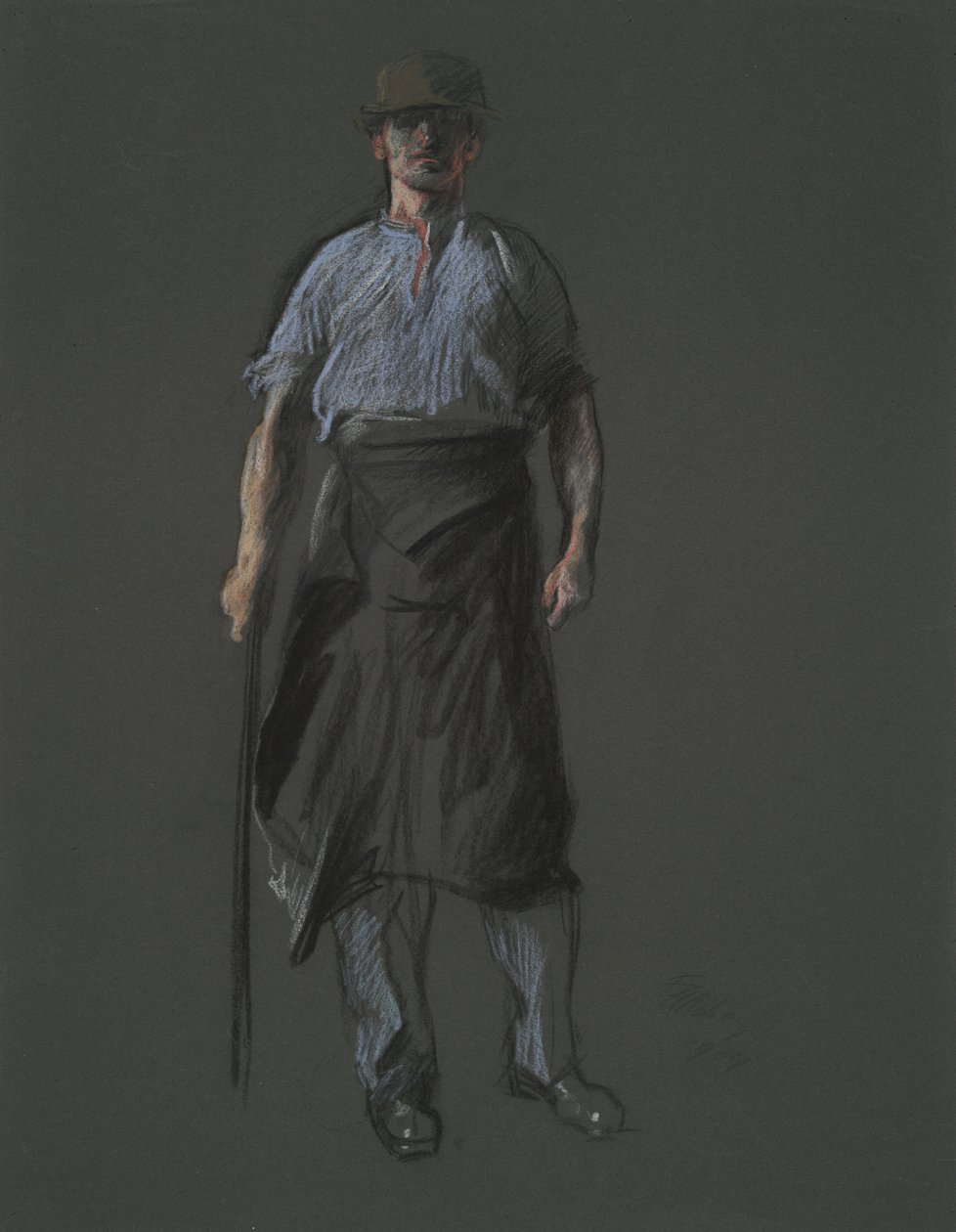 Bir İşçi figürü için çalışma, by Edwin Austin Abbey