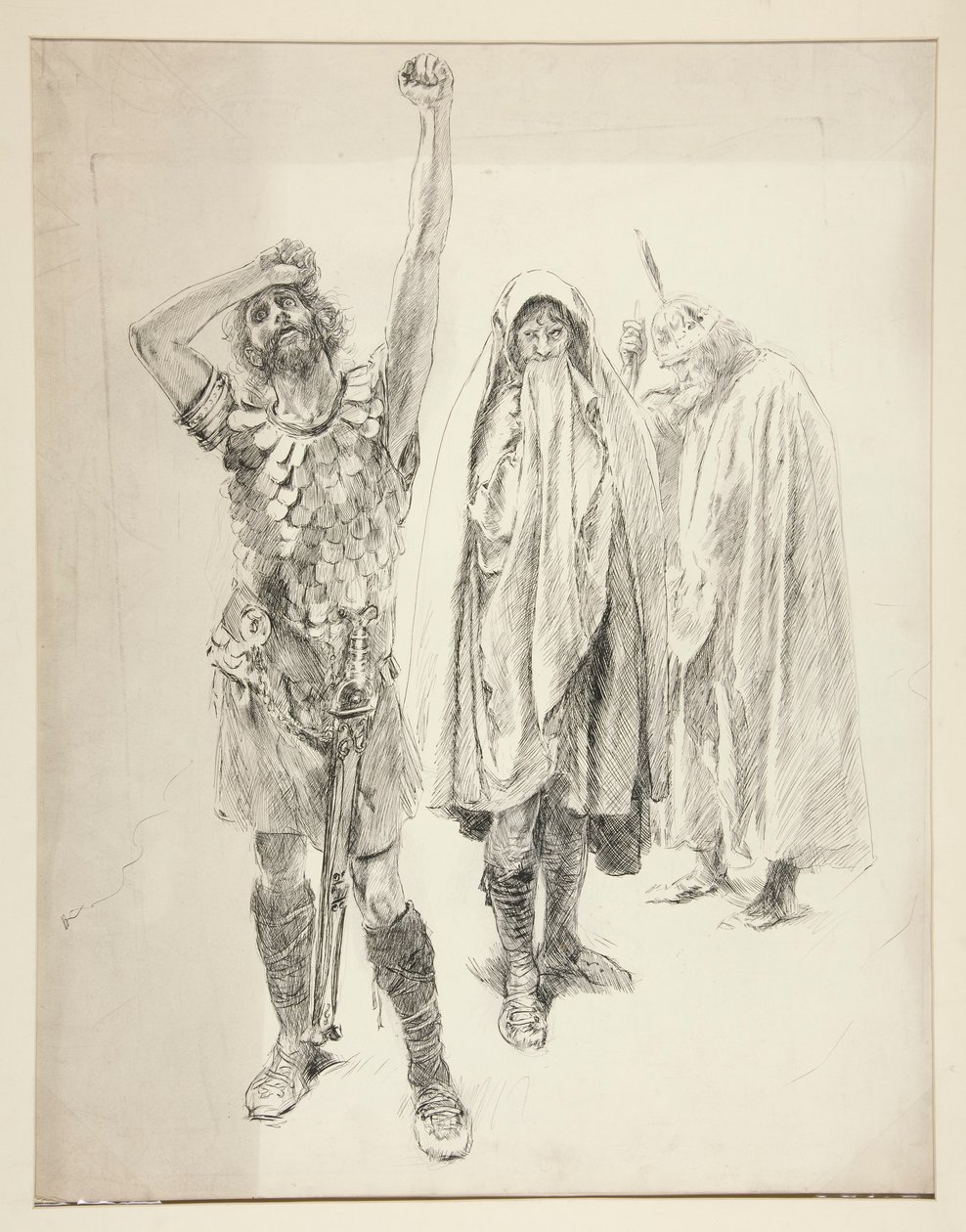 Tanımlanamayan Shakespeare oyunu için çalışma by Edwin Austin Abbey