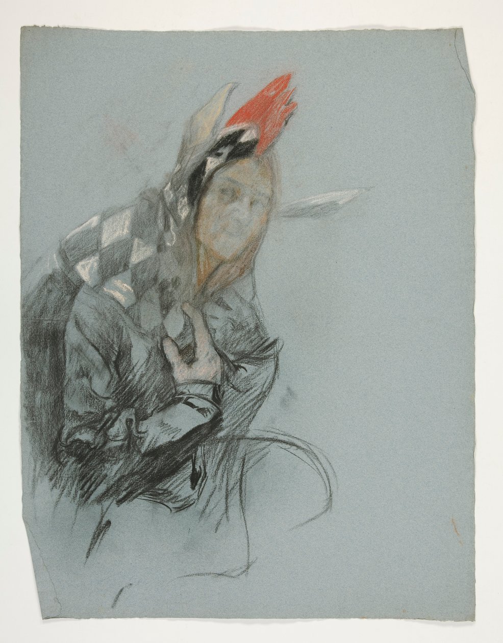 Kutsal Kâse Görevi için Jester Çalışması (kullanılmayan), (1901'de tamamlanan Boston Halk Kütüphanesi için on beş resimlik bir dizi) by Edwin Austin Abbey