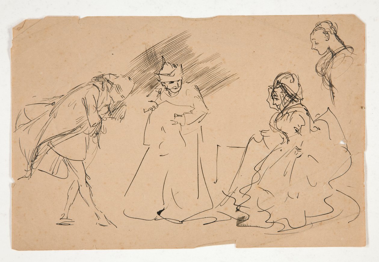 Bir XVIII yüzyıl sahnesinin incelenmesi, muhtemelen by Edwin Austin Abbey