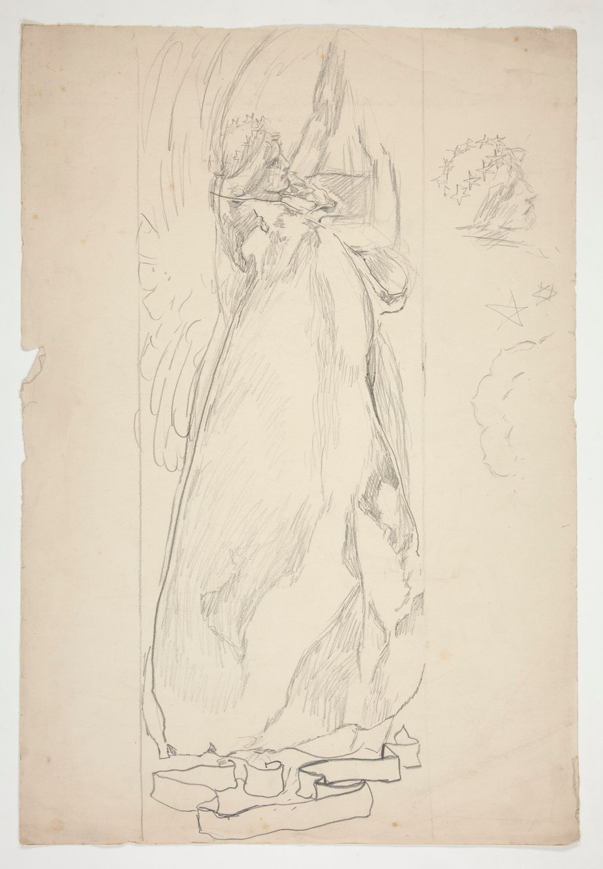 Bir meleğin incelenmesi (vitray için mi? tavan için mi?) by Edwin Austin Abbey