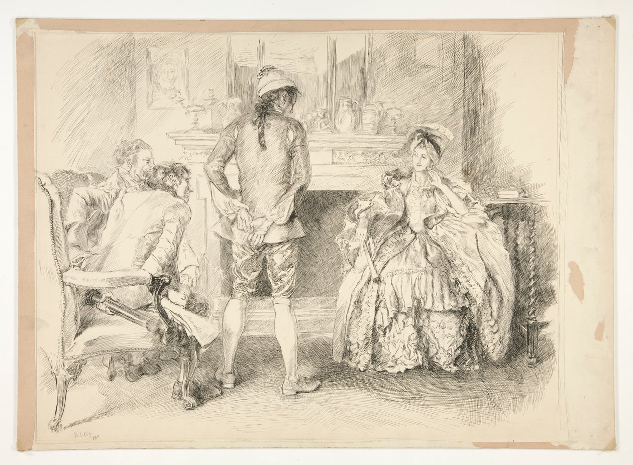 İyi huylu Adam. Bayan Richland ve Mübaşir by Edwin Austin Abbey