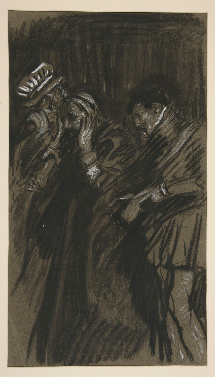 Üç adam, Hırçın Evcilleştirme (?) by Edwin Austin Abbey