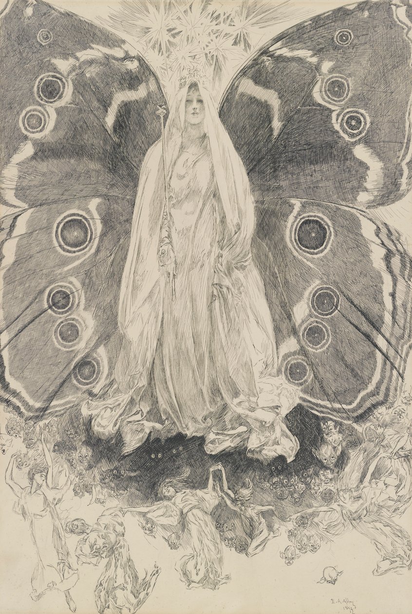Titania, II. Perde, Sahne ii, Bir Yaz Gecesi için illüstrasyon by Edwin Austin Abbey