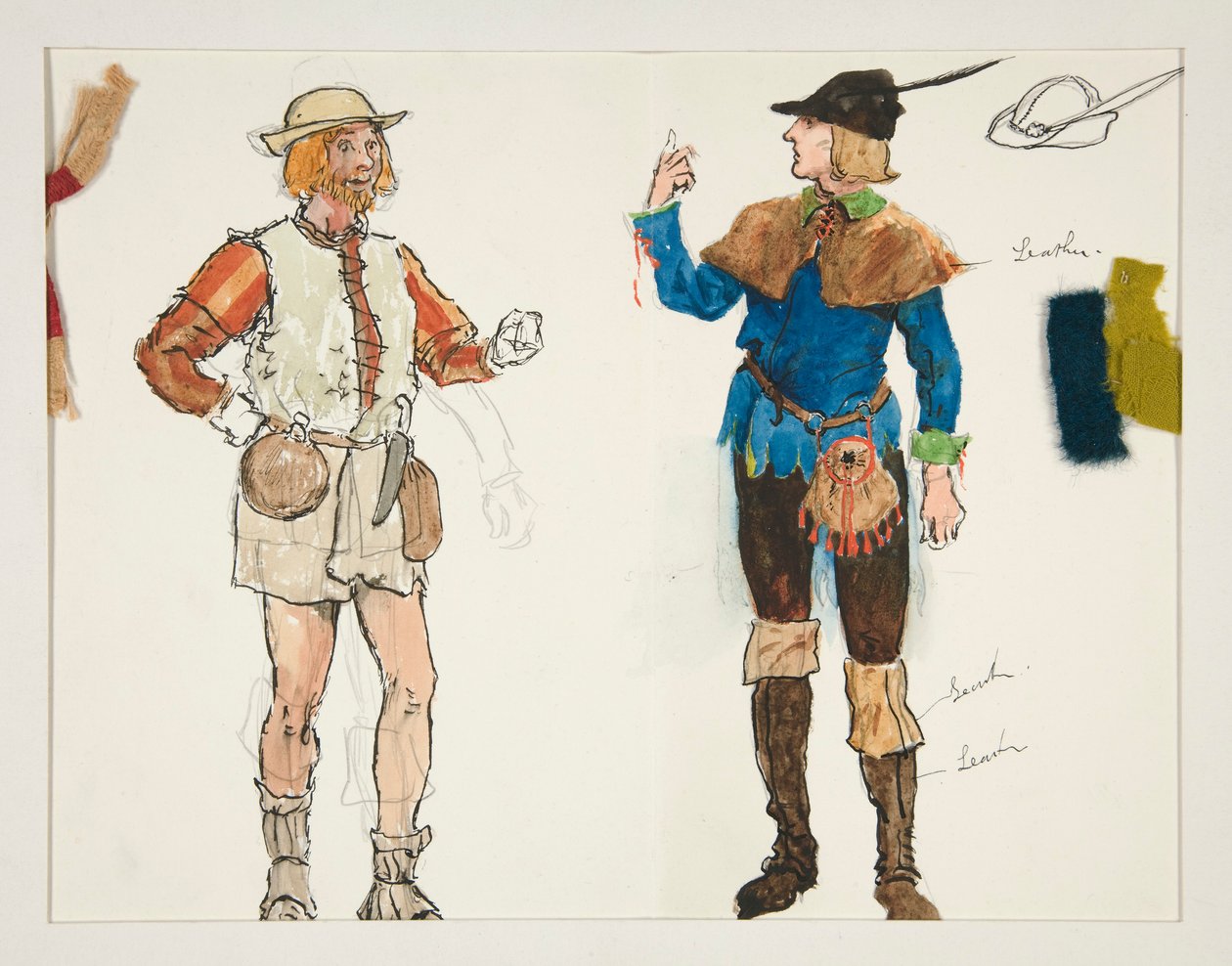 İki Adam, Henry Irving için kostüm çizimi by Edwin Austin Abbey