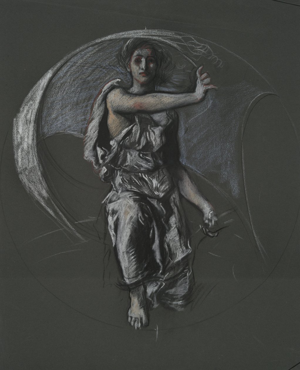 Pennsylvania eyalet başkenti binasındaki duvar projesi için tanımlanamayan figür çalışması, Harrisburg, 1902-1911 by Edwin Austin Abbey