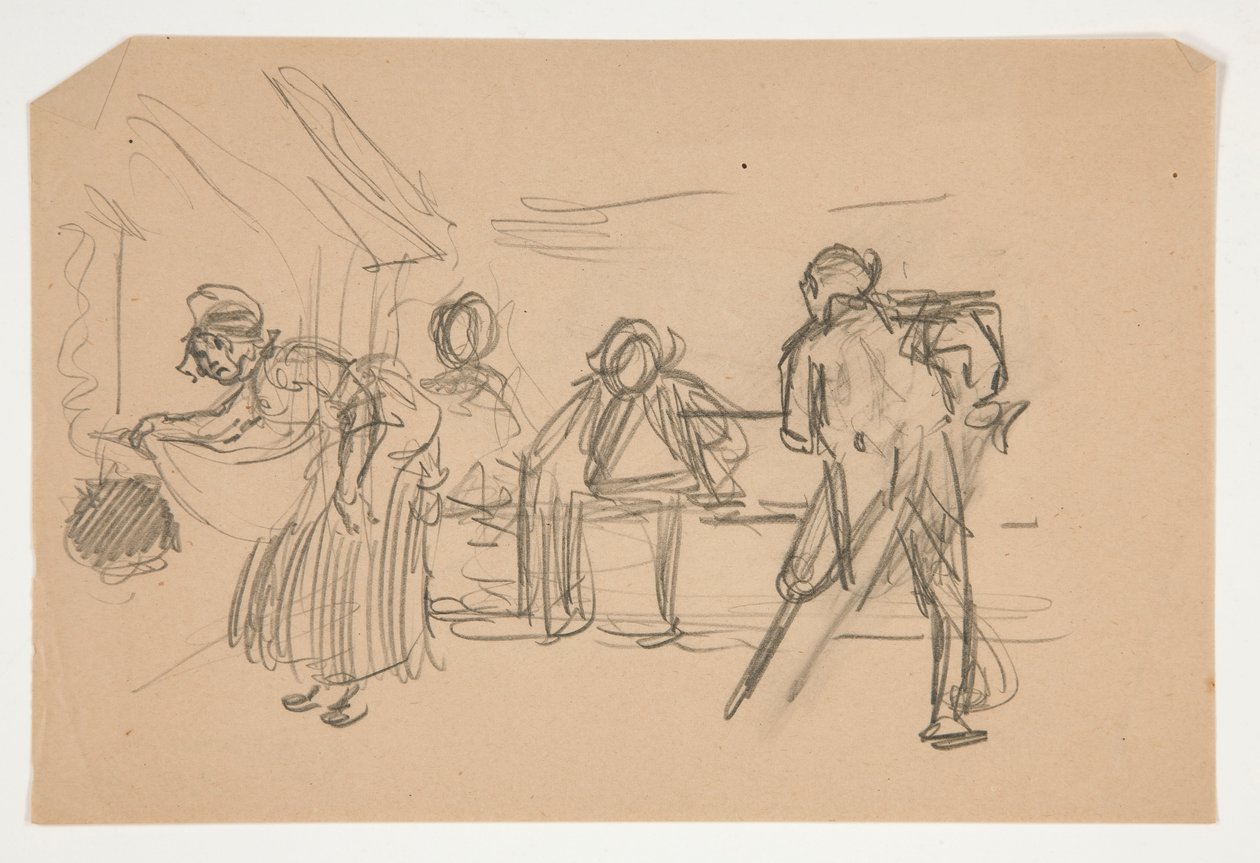 Oliver Goldsmith için tanımlanamayan çizim by Edwin Austin Abbey