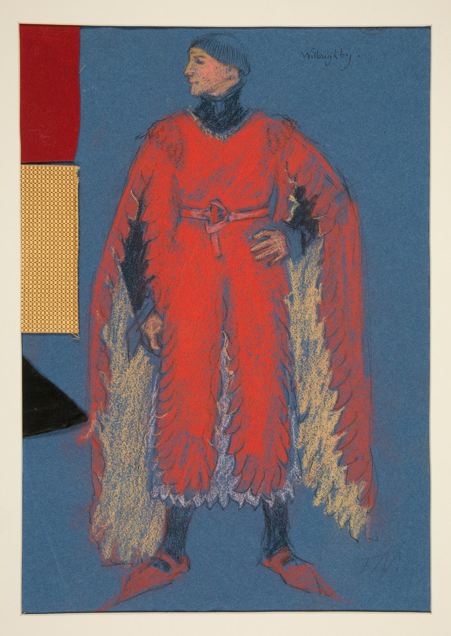Willoughby, Henry Irving için kostüm çizimi by Edwin Austin Abbey