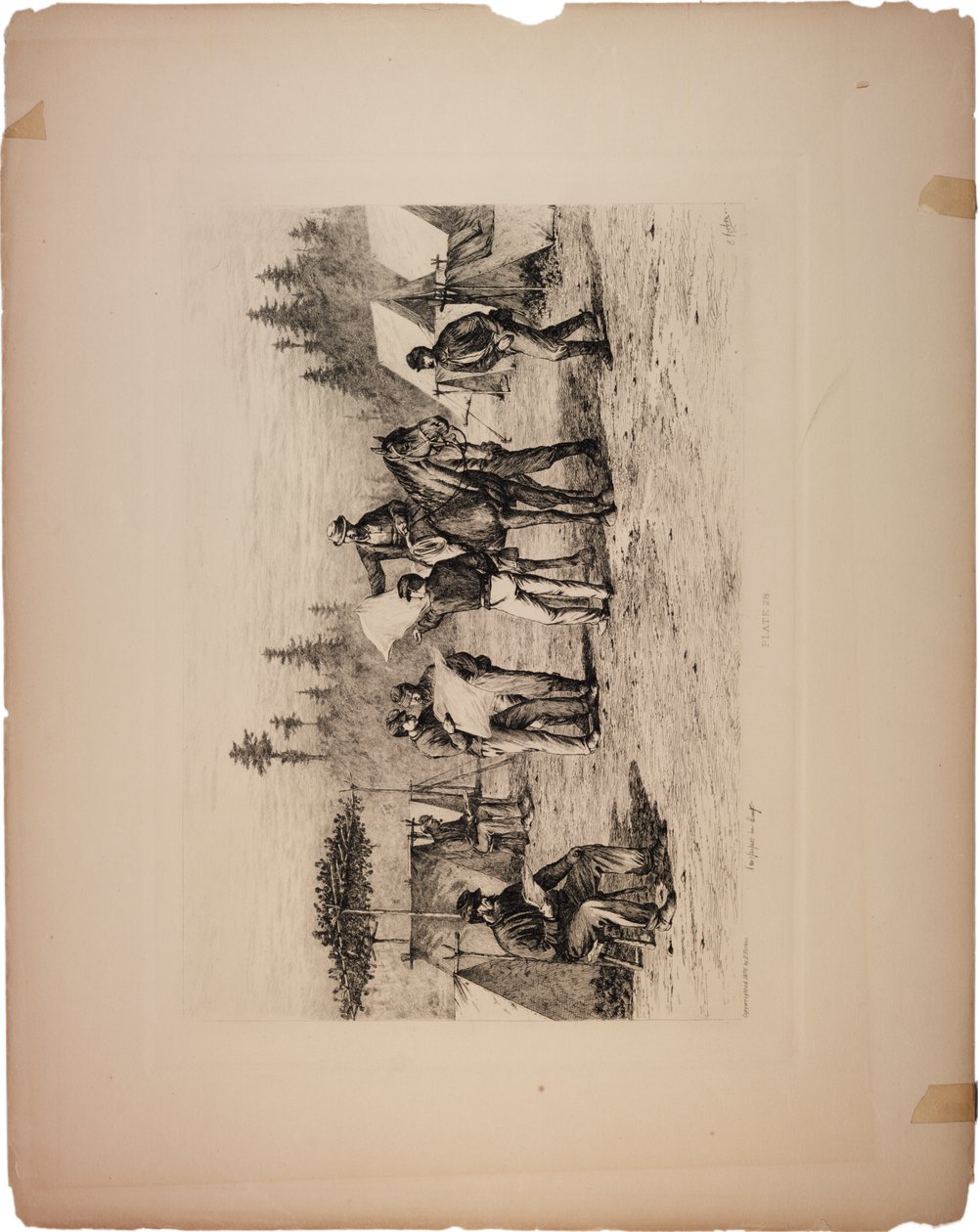 Kamptaki gazeteler, 1876 by Edwin Austin Forbes