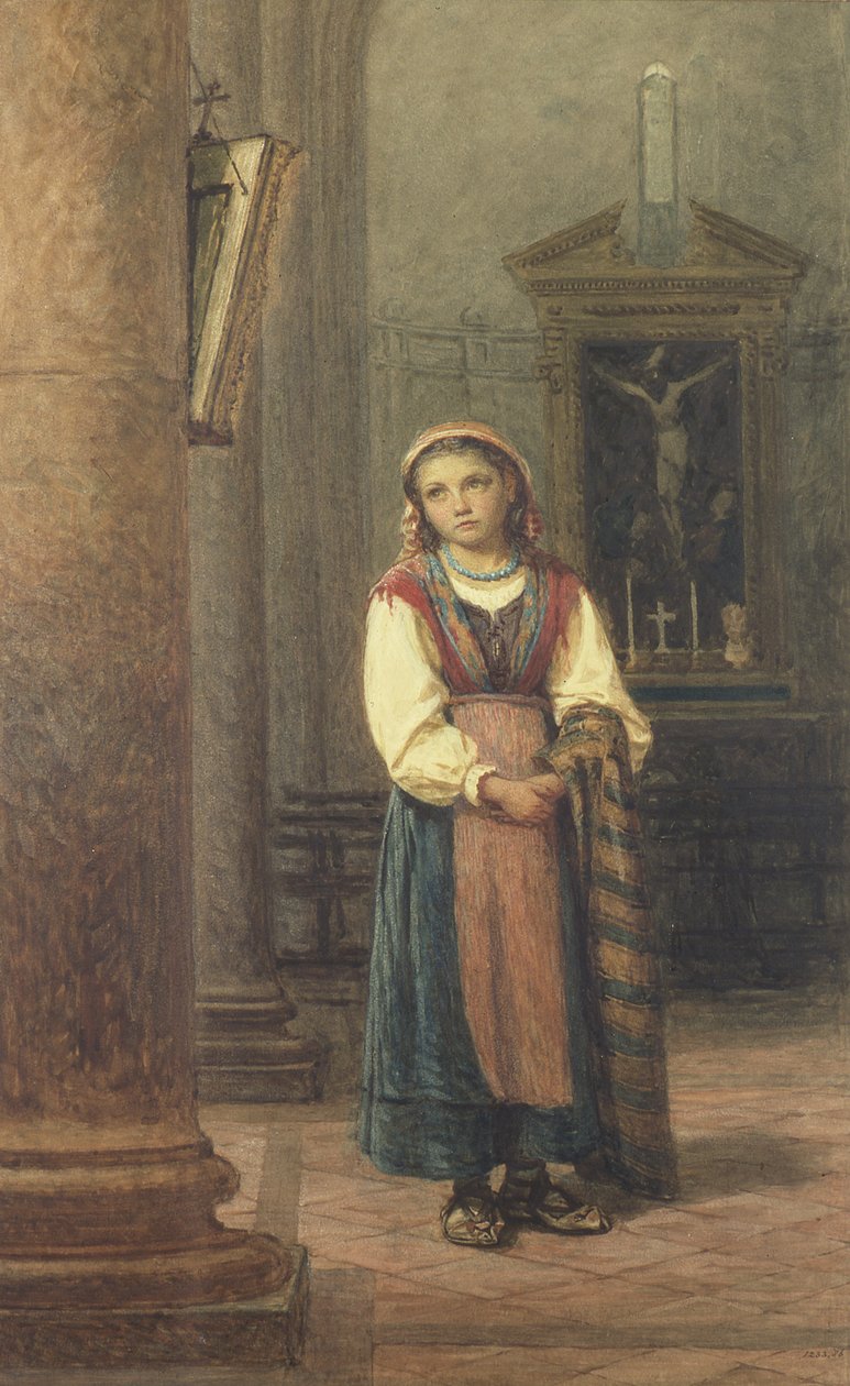 İtalyan kız kilisede by Edwin Bale