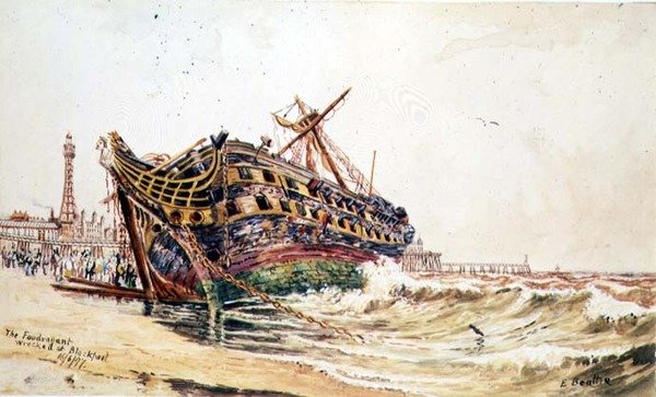 'Foudroyant' Blackpool'da harap oldu by Edwin Beattie