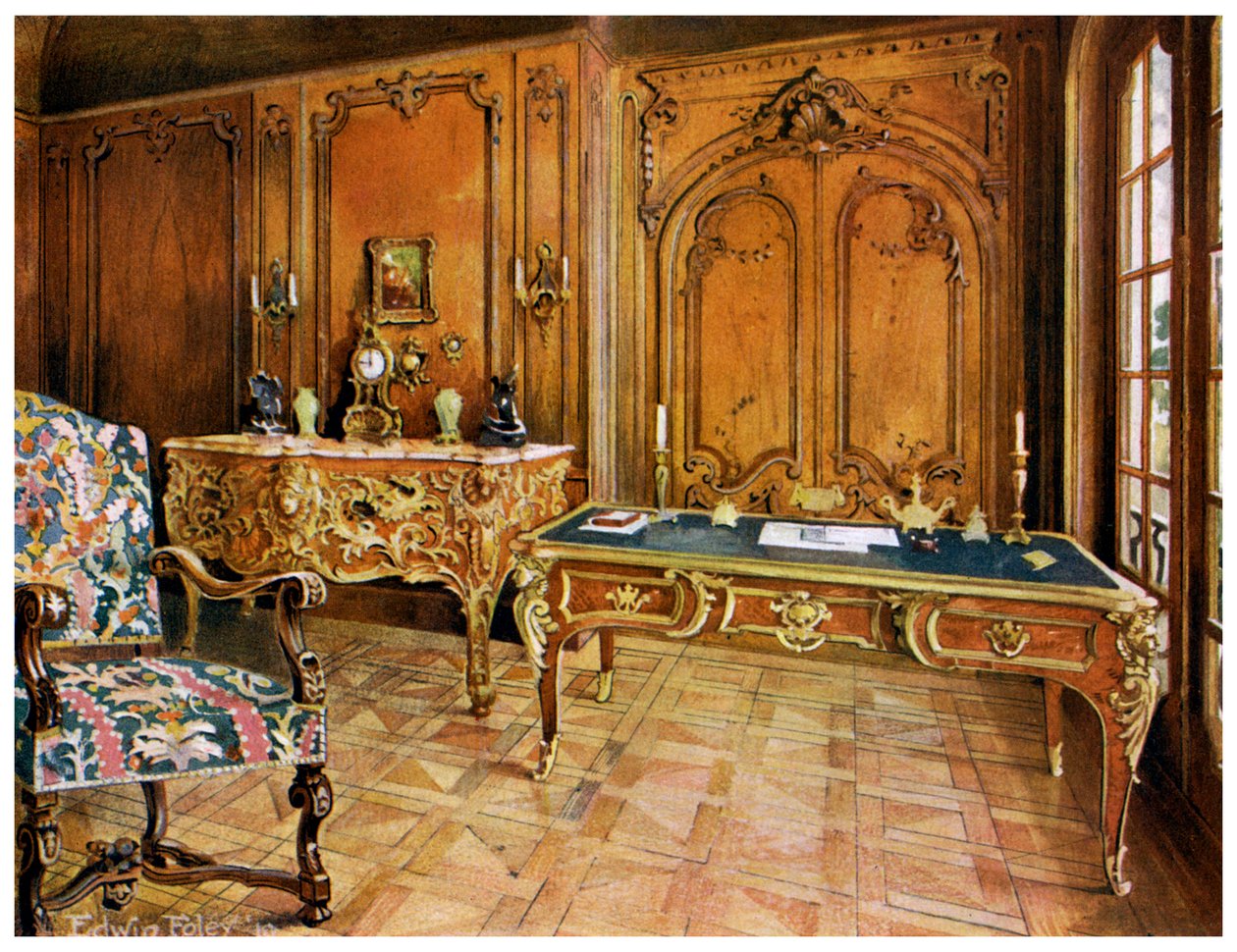 Fransız panelli oda, Wallace Koleksiyonu, Londra, 1911-1912. by Edwin Foley