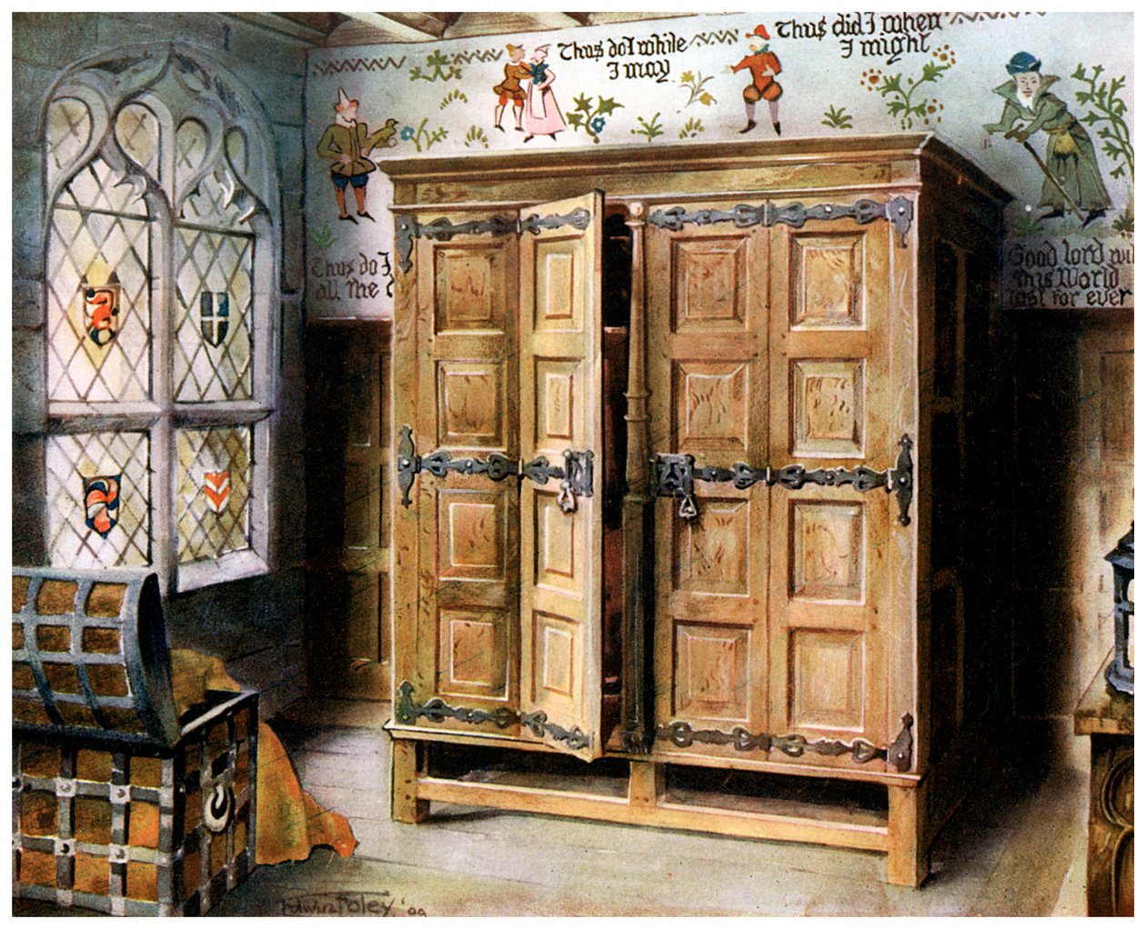 Meşe presi, Strangers Hall, Norwich, Norfolk, 1910. by Edwin Foley