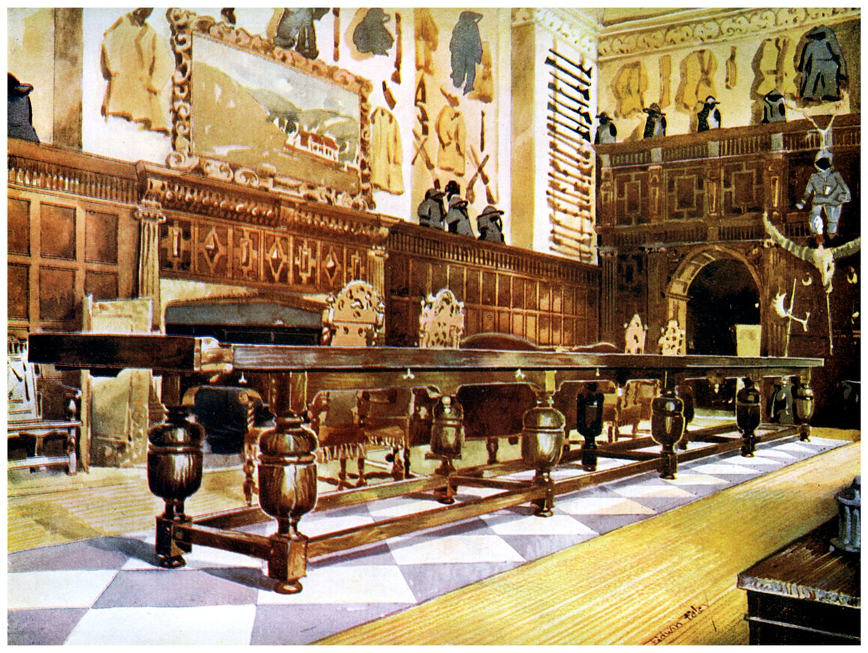 Littlecote salonundaki kürek masası, 1910. by Edwin Foley