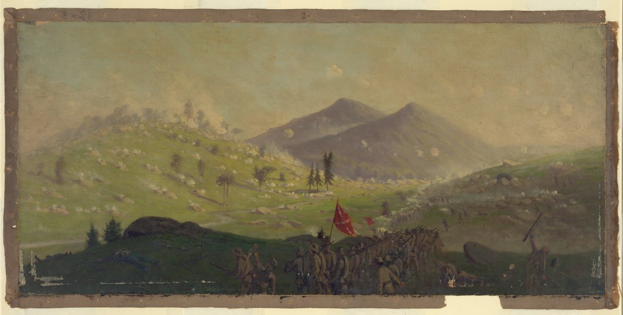 General Sykes komutasındaki 5. Kolordu tarafından düzenlenen Little Round Top'a Saldırı by Edwin Forbes