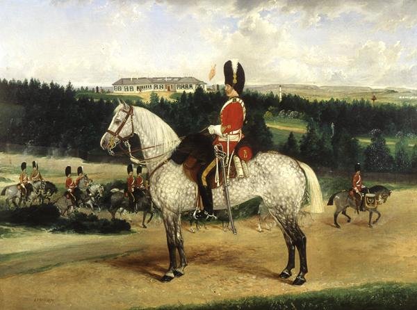 Bir Bölük Başçavuşu, bir Su Isıtıcısı Davulcusu ve İskoç Grileri Müfrezesi by Edwin Frederick Holt