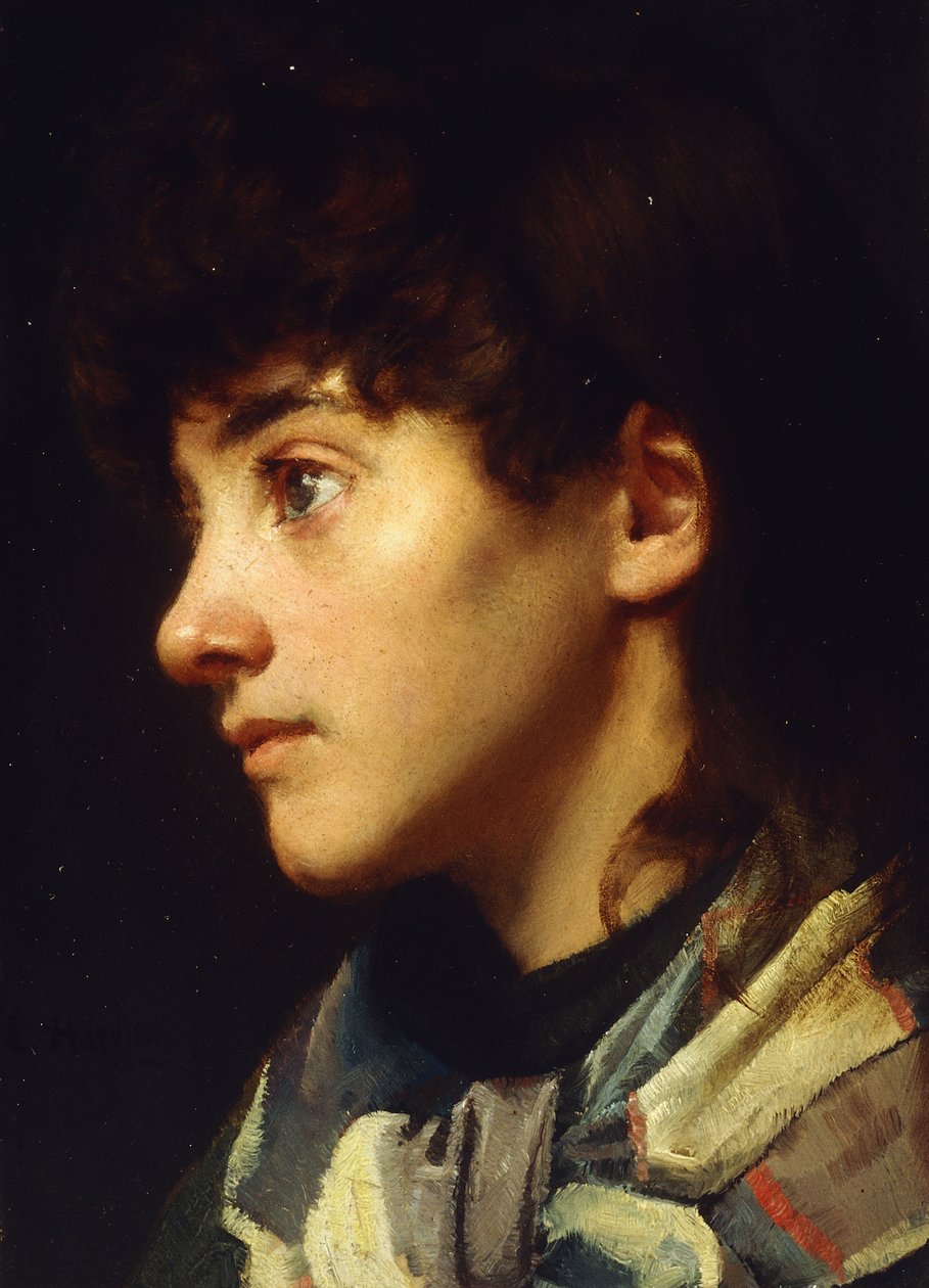 Newlyn Kızı, 1895 dolayları by Edwin Harris