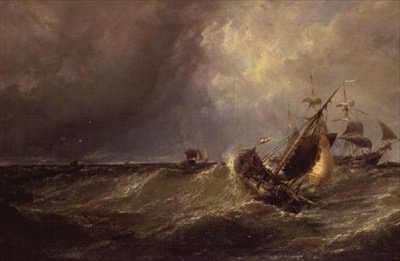 Calais Limanına Giren Bir Hollandalı Balıkçı Teknesi by Edwin Hayes