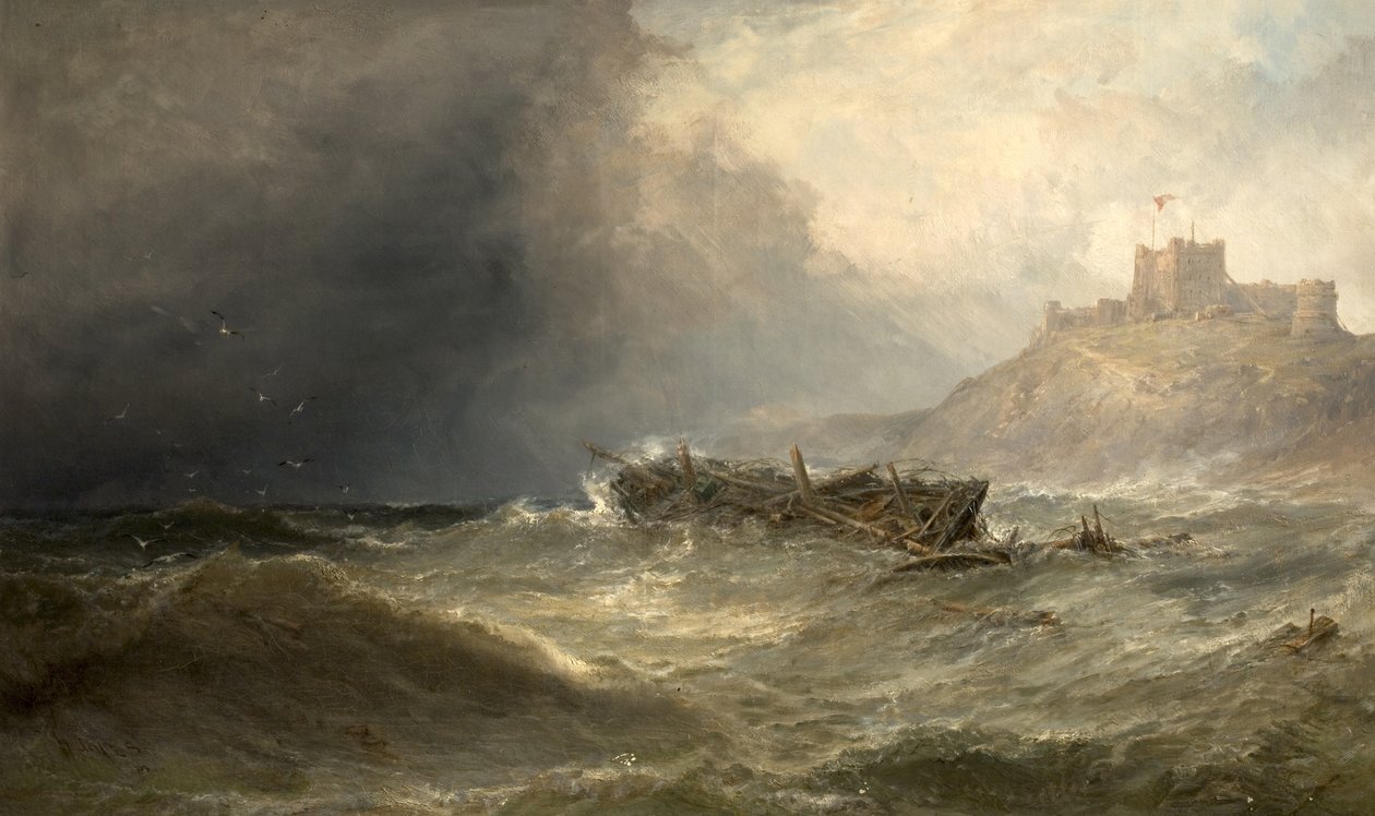 Brig Bamborough açıklarında Karaya Sürükleniyor, Northumberland, 1875 by Edwin Hayes
