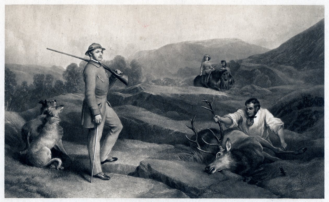 Prens Albert geyik avı, 19. yüzyılın ortalarında by Edwin Landseer