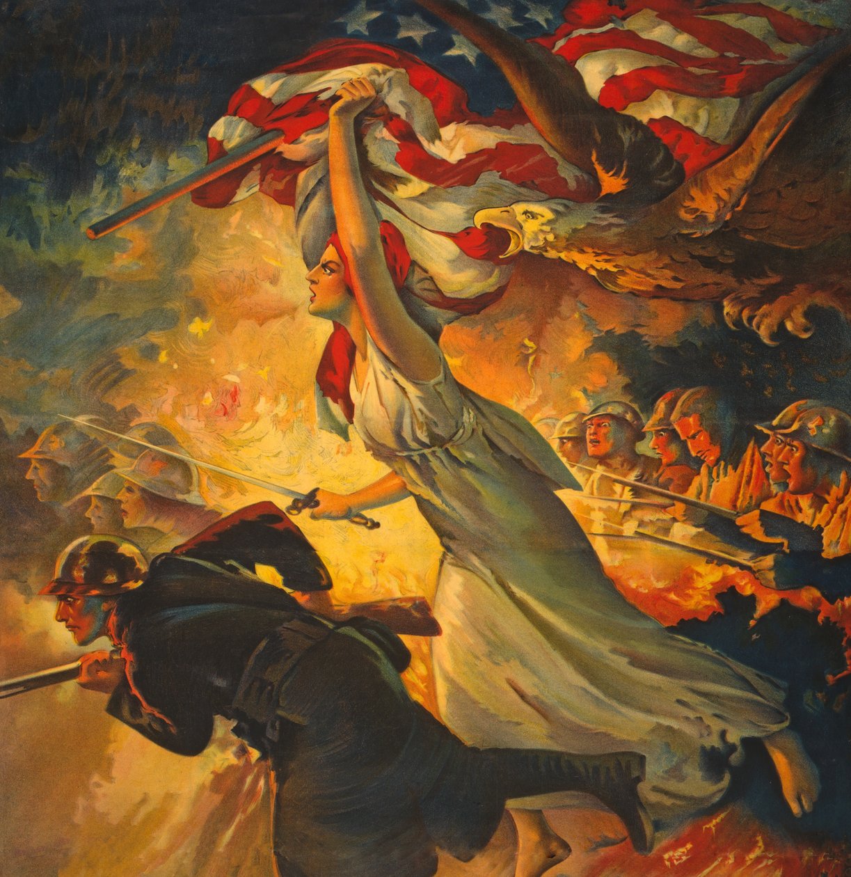 Devam Et'ten detay! Sonuna Kadar Özgürlük Tahvilleri satın alın, c.1918 yayınlandı by Edwin Howland Blashfield
