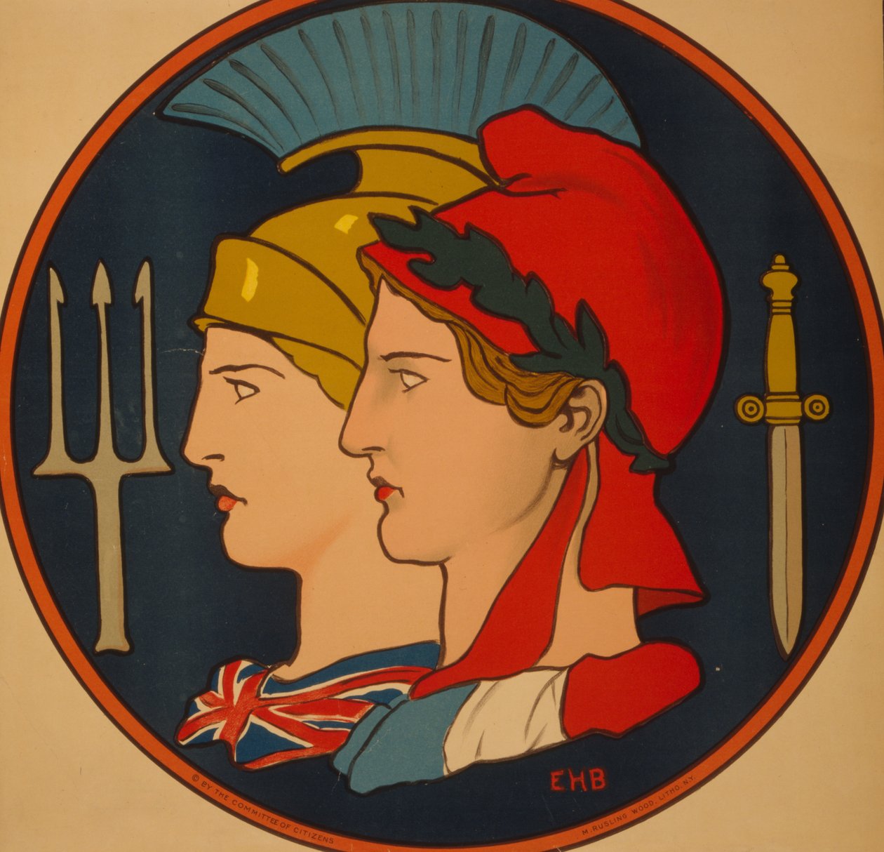 Fransa ve Büyük Britanya Amblemi, 1917 by Edwin Howland Blashfield