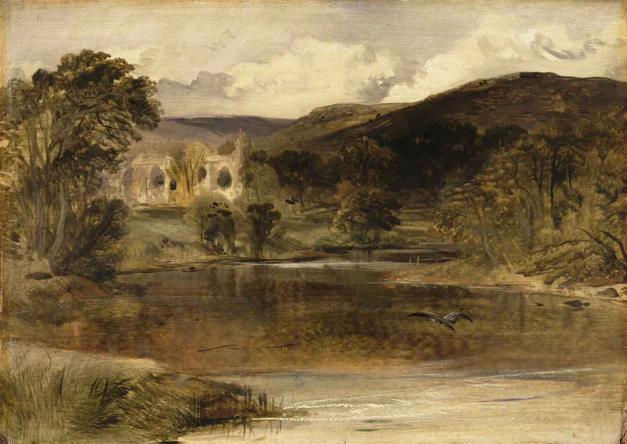 Bolton Abbey, Yorkshire (panel üzerine yağ) by Edwin Landseer