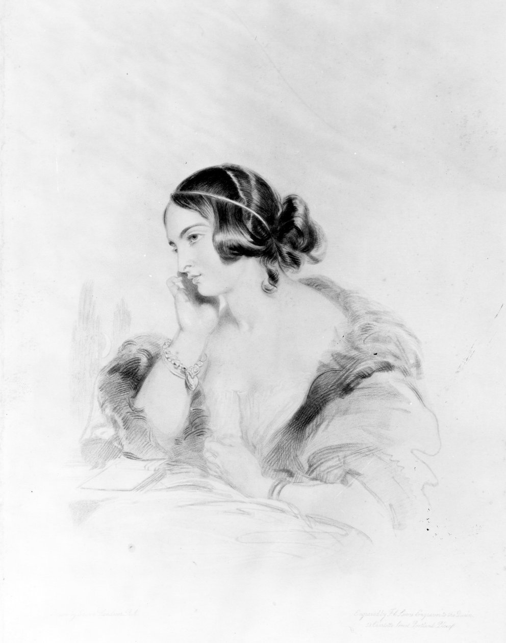 Caroline Norton, Frederick Christian Lewis tarafından kazınmış, 1838 by Edwin Landseer