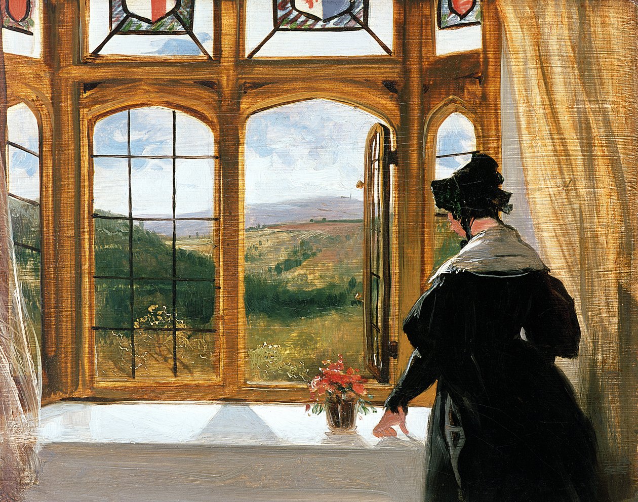 Abercorn Düşesi pencereden dışarı bakıyor by Edwin Landseer