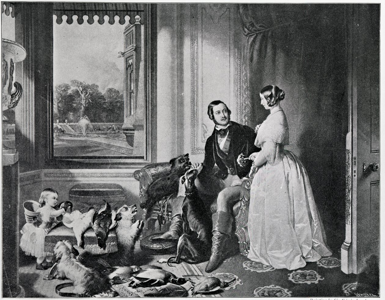 Modern zamanlarda Windsor Kalesi, 1843 resminden by Edwin Landseer