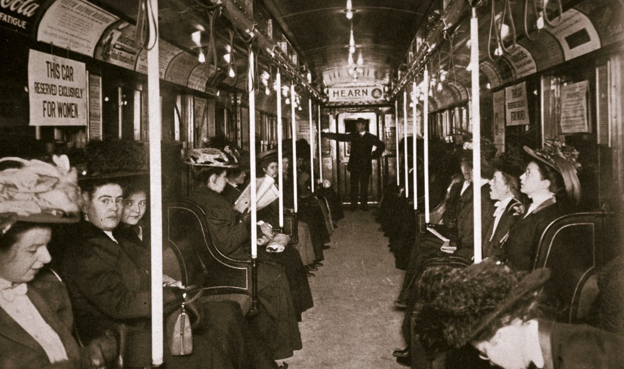 Hudson Nehri metro treni, New York, ABD, c1901 by Edwin Levick