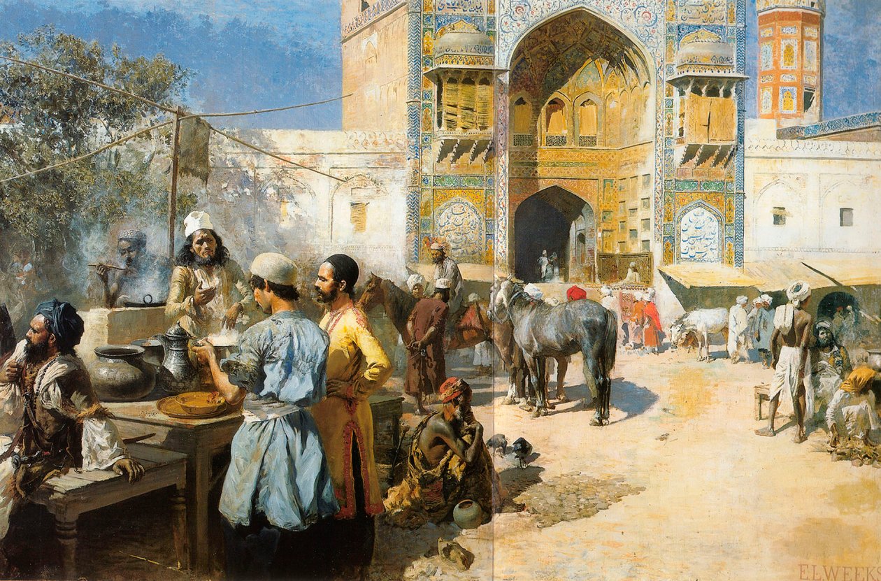 Bir Açık Hava Restoranı, Lahor, c1889. by Edwin Lord Weeks
