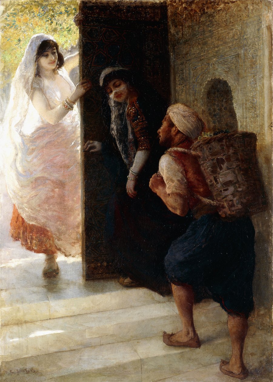 Bin Bir Gece Masalları, Bağdat Kapıcısı, 1900 dolayları by Edwin Lord Weeks