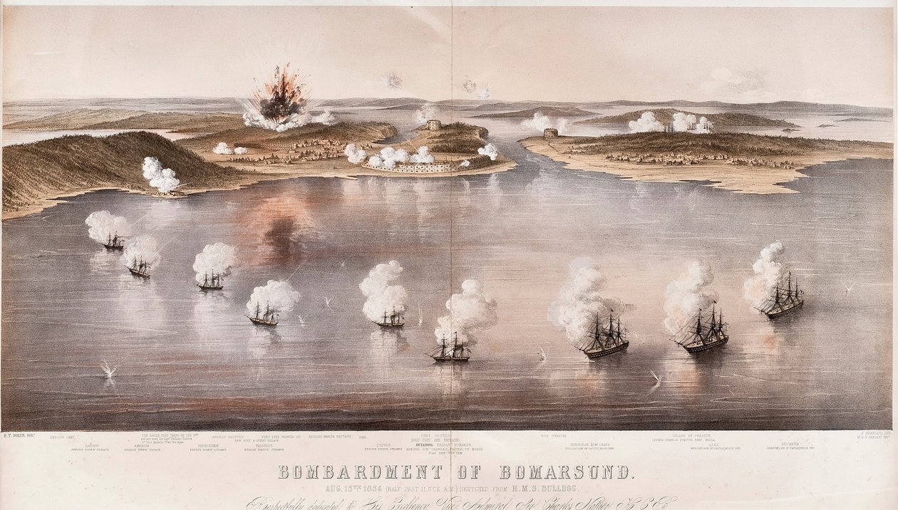 Bomarsund'un Bombardımanı, 1854 by Edwin Thomas Dolby