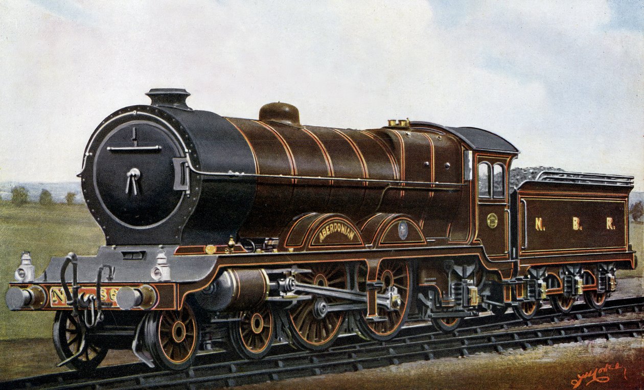 Dördüncü Köprünün Karşısı: Kuzey Britanya Demiryolu için Aberdonian "Atlantik" tipi Motor by Edwin Thomas Rudd