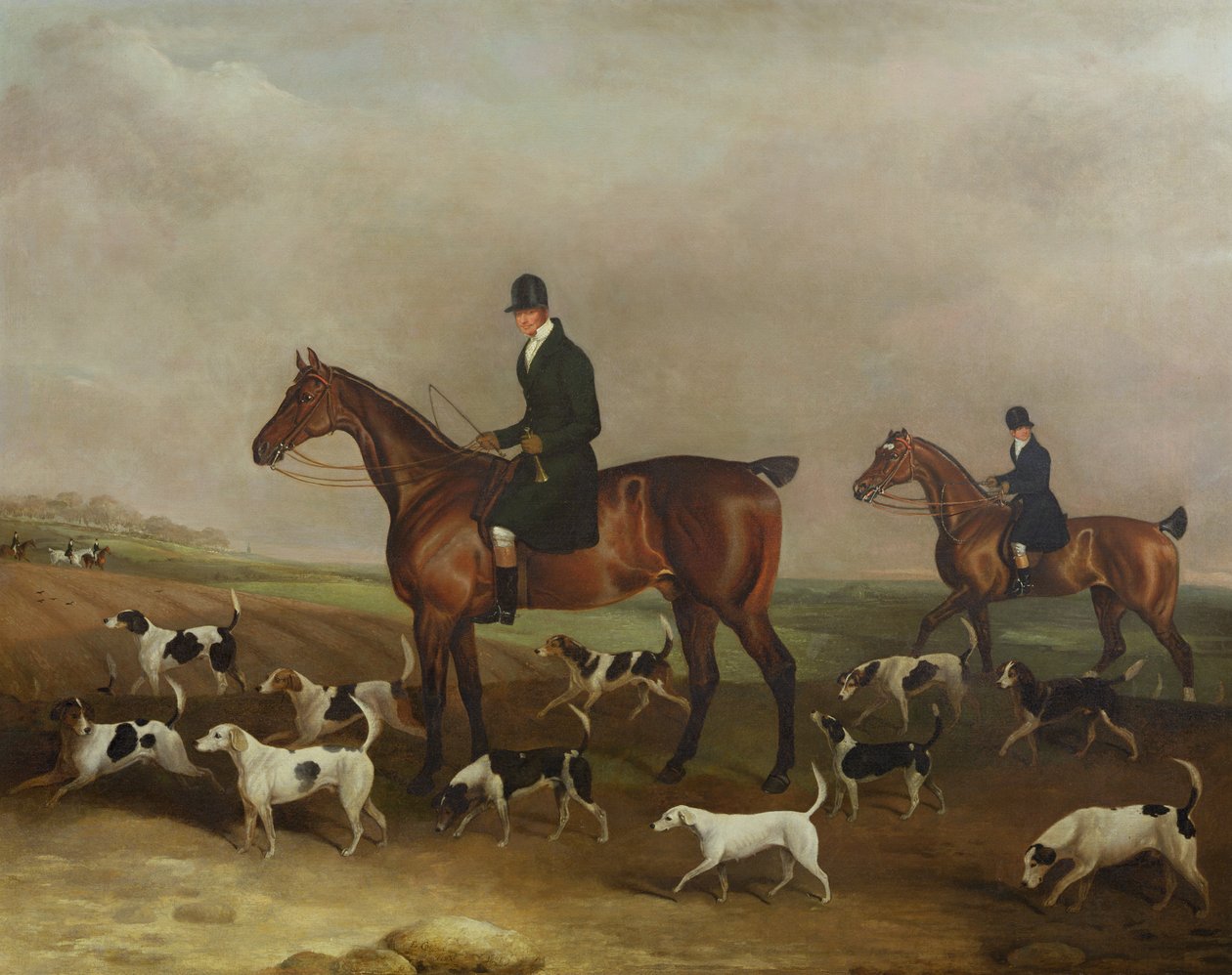 Michael Beverley, Whipper in ve Harriers ile, 1831 by Edwin W. Cooper