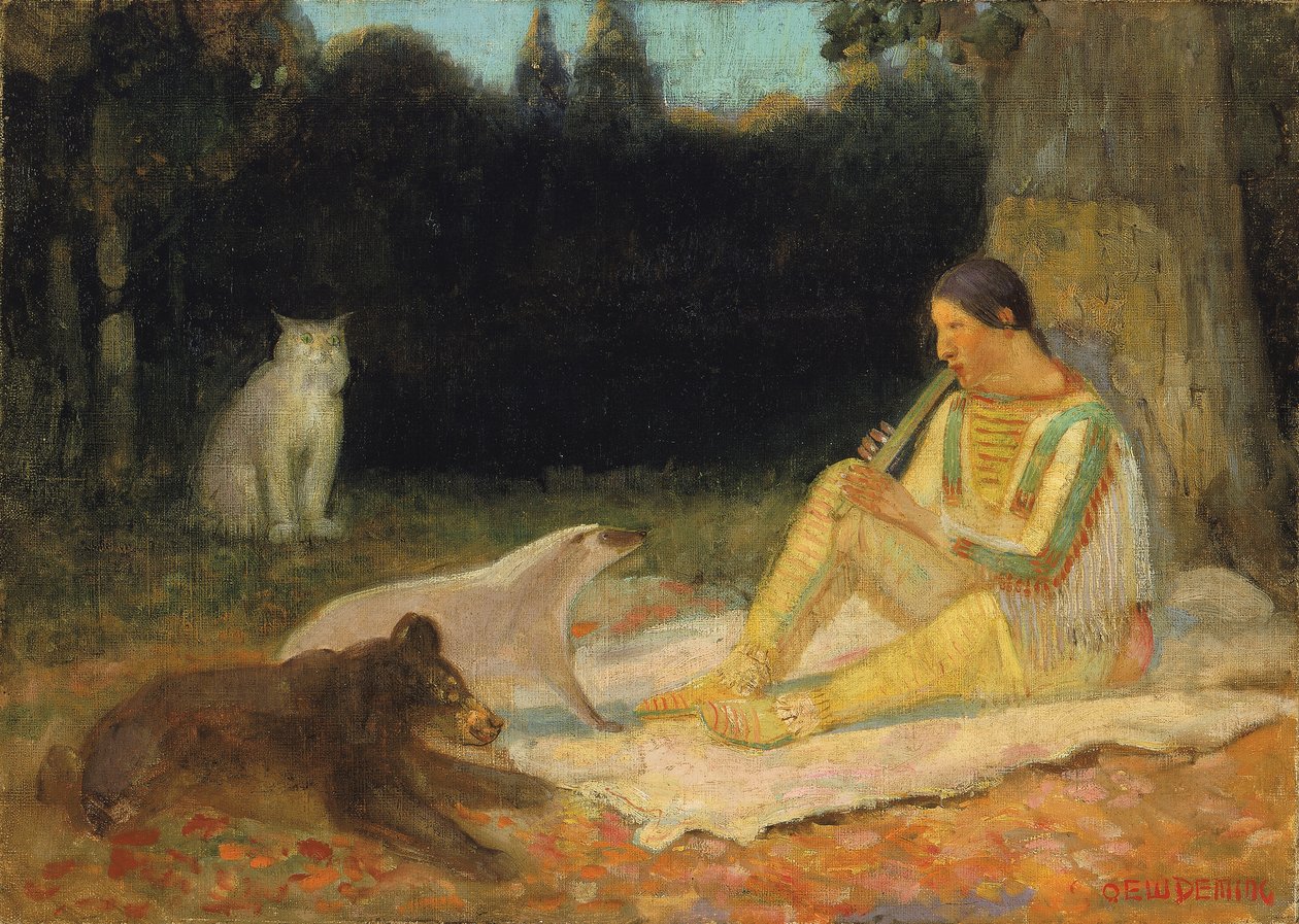 Flüt Çalan, 19. yüzyılın sonları ve 20. yüzyılın başlarında. by Edwin Willard Deming