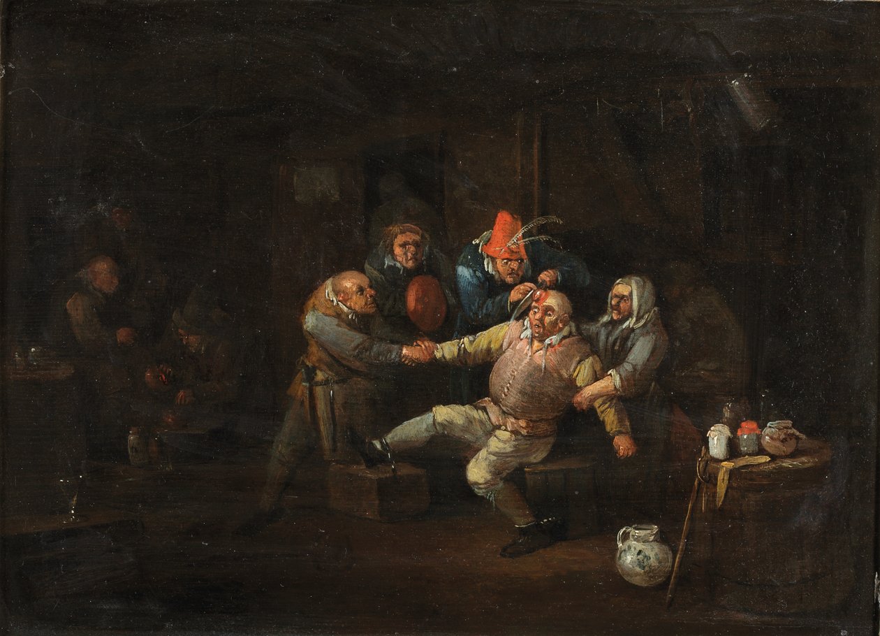 Cerrahın ziyareti, c.1676-1744 (panelde yağlı boya) by Egbert van (c.1676 1744) Heemskerck