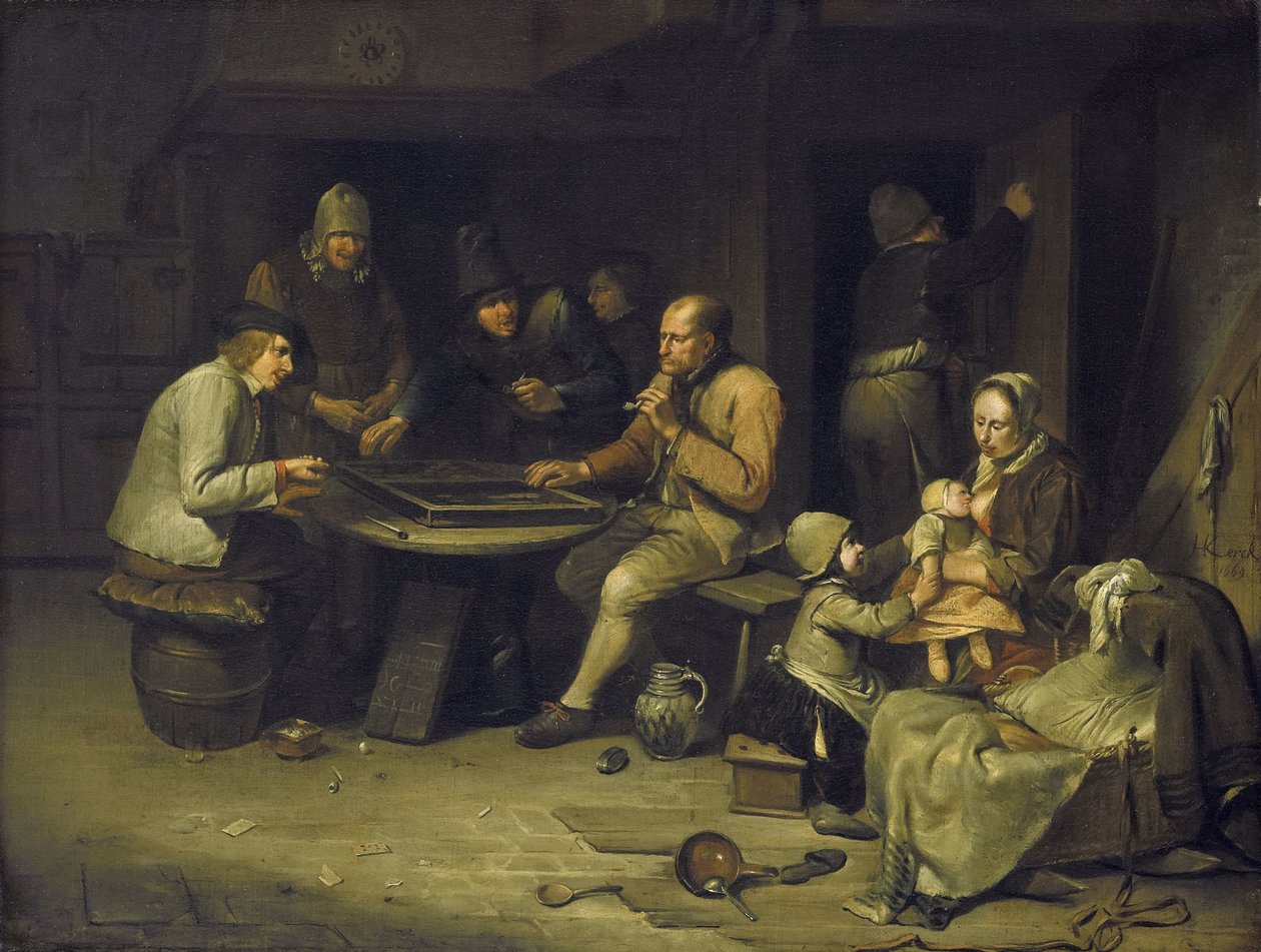 Tavla Oyuncuları ile Ann Inn by Egbert van Heemskerck (I)