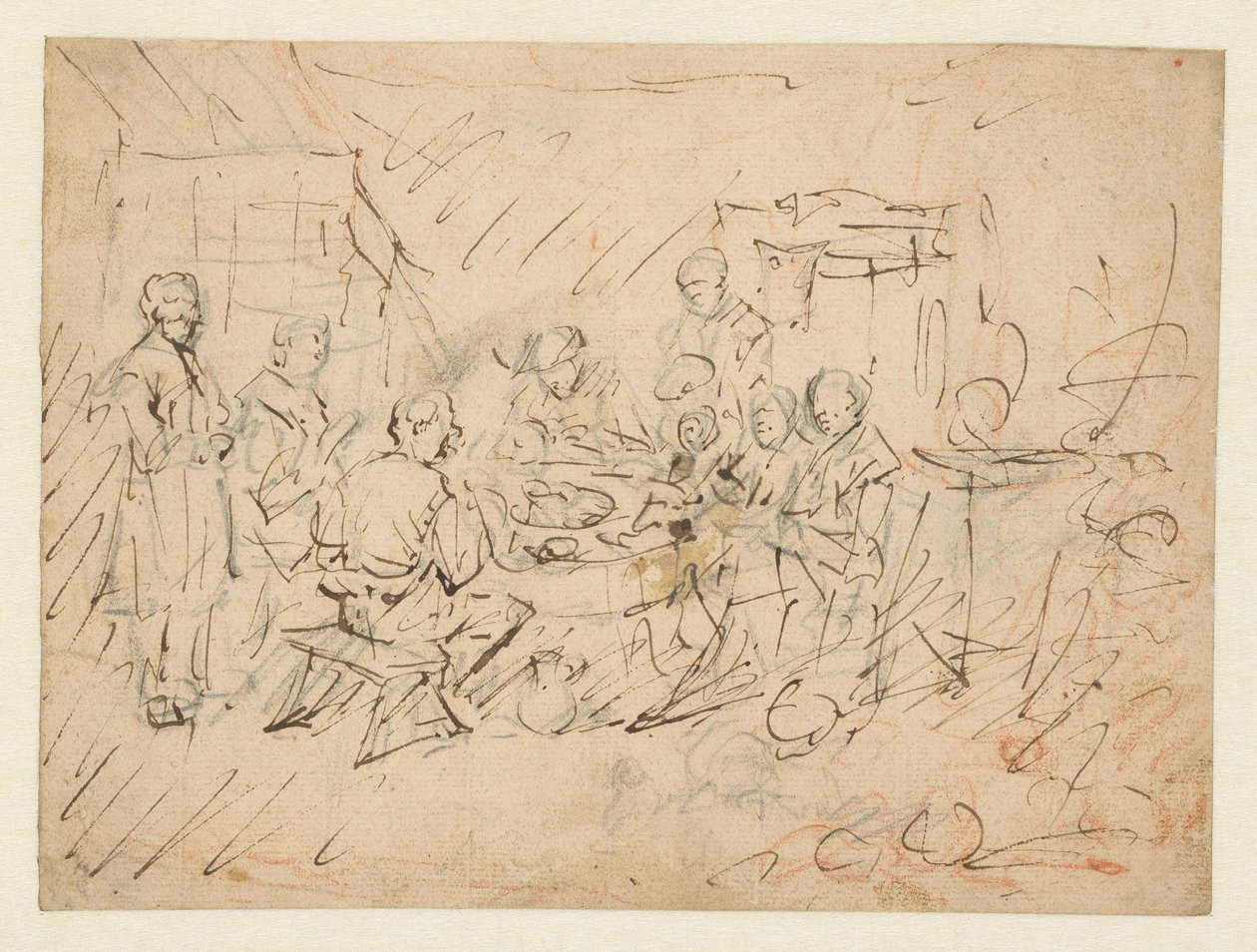 Bir çiftçinin ailesiyle yemek yerken iç mekan by Egbert van Heemskerck (I)
