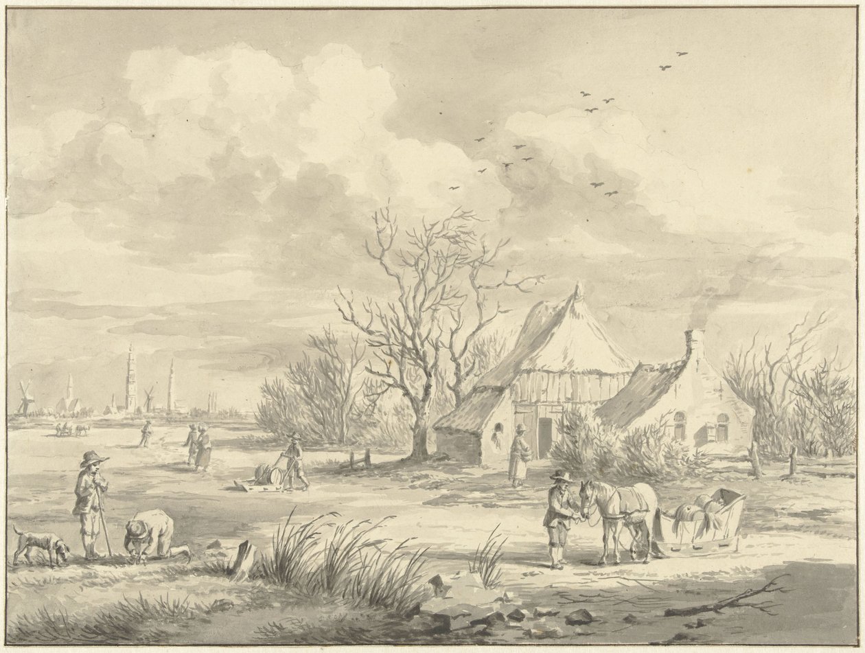 Uzakta Groningen şehri ile Porenhuis by Egbert van Marum