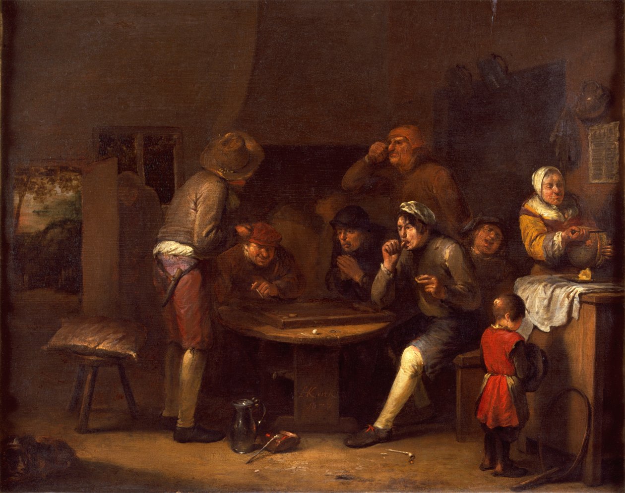 Bir çiftlik evinin içi, 1677 by Egbert van the Elder Heemskerck