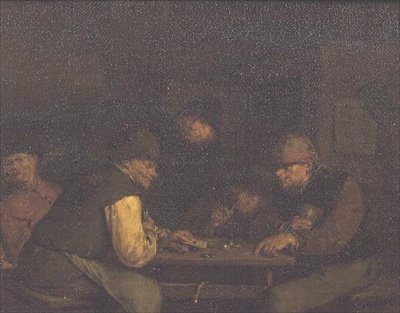 The Card Players, c.1655-60 (tuval üzerine yağlı boya) by Egbert van the Elder Heemskerck