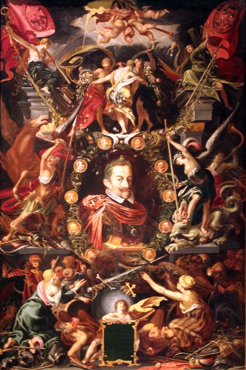 İmparator Matthias (1557-1619) hükümetinin alegorisi by Aegidius Sadeler or Saedeler
