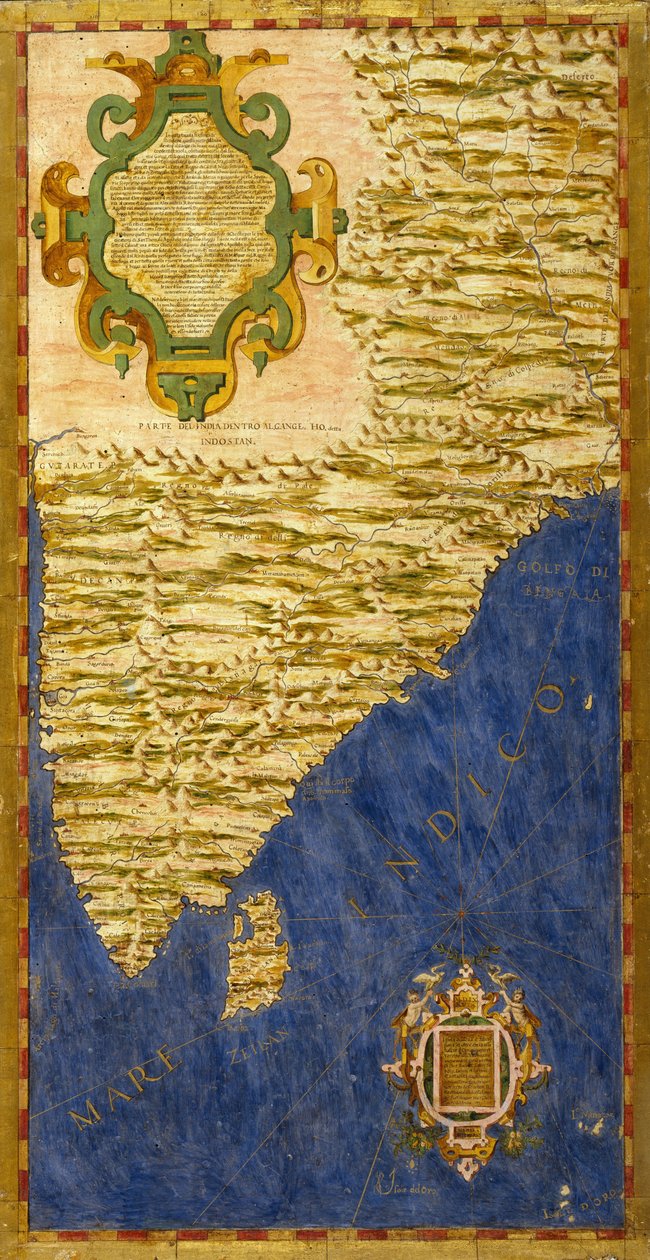 Hint yarımadası ve Sri Lanka adası by Ignazio Danti