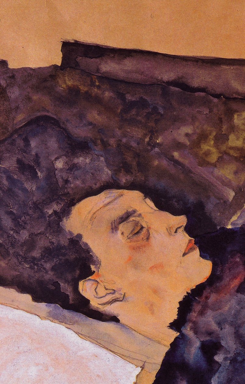  Die schlafende Mutter des Kunstlers by Egon Schiele