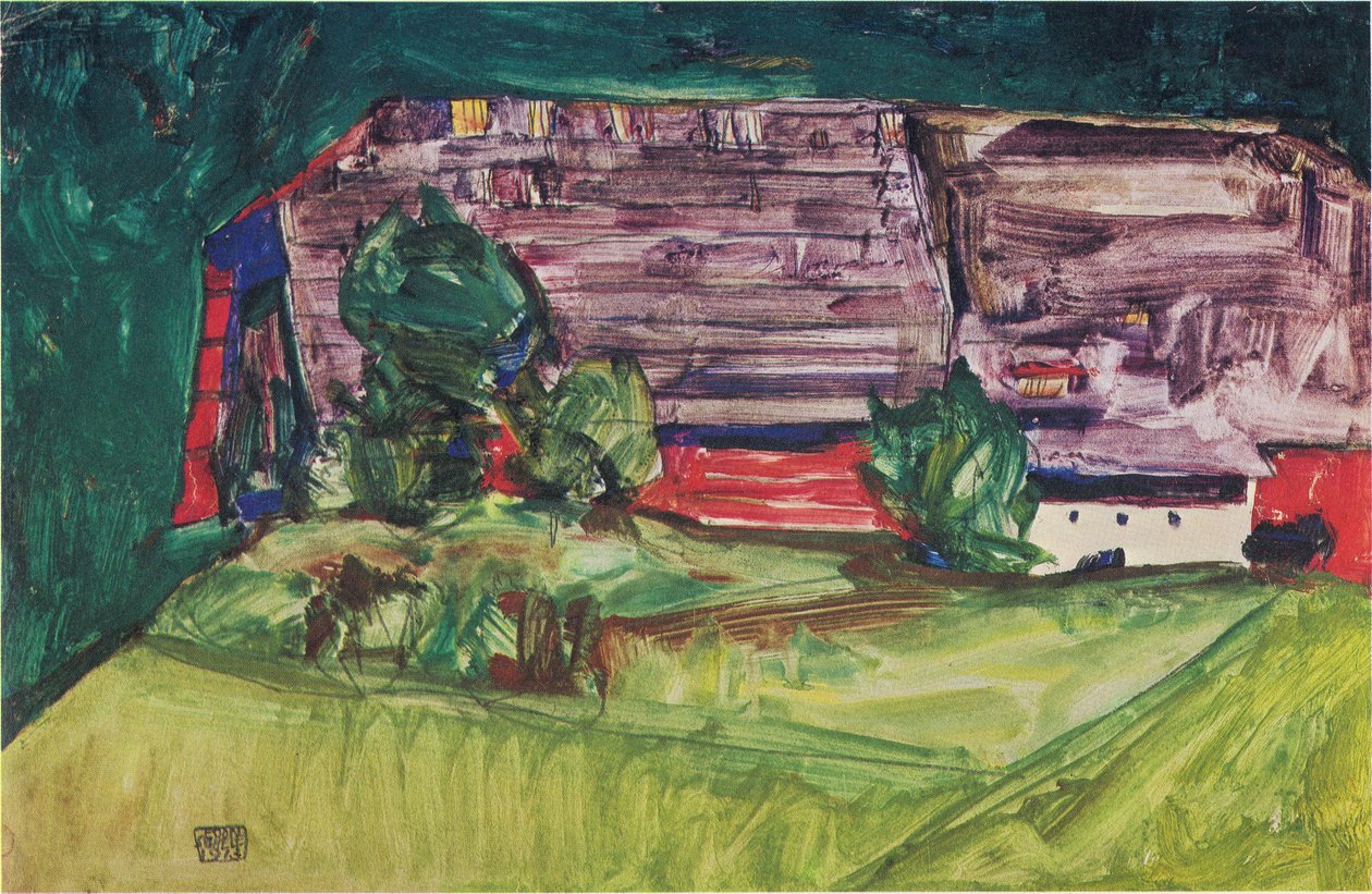 Peyzajdaki Çiftlik Evi: nn by Egon Schiele